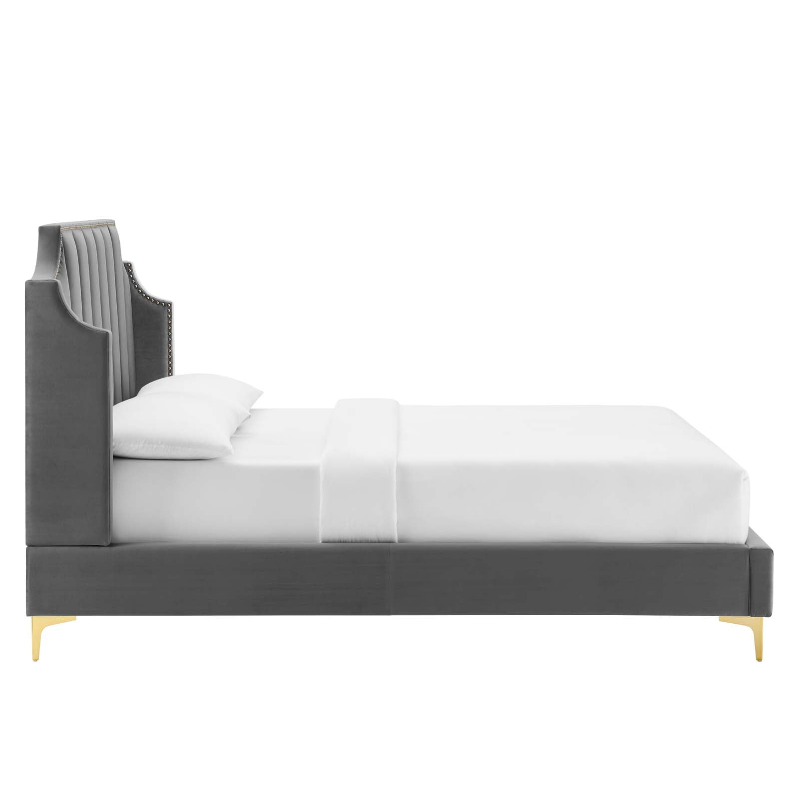 Daniella Performance Velvet Platform Bed By HouseBean