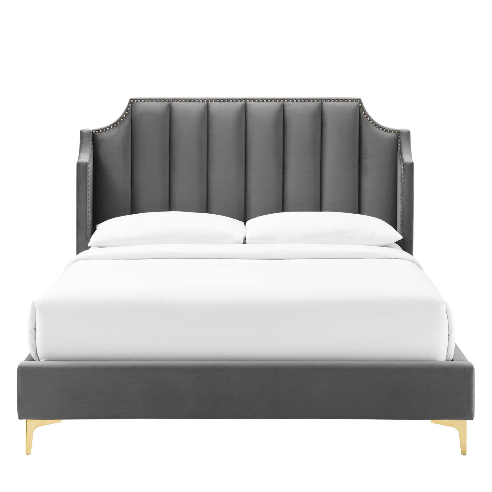 Daniella Performance Velvet Platform Bed By HouseBean