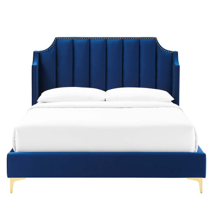 Daniella Performance Velvet Platform Bed By HouseBean