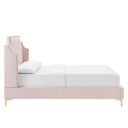 Daniella Performance Velvet Platform Bed By HouseBean