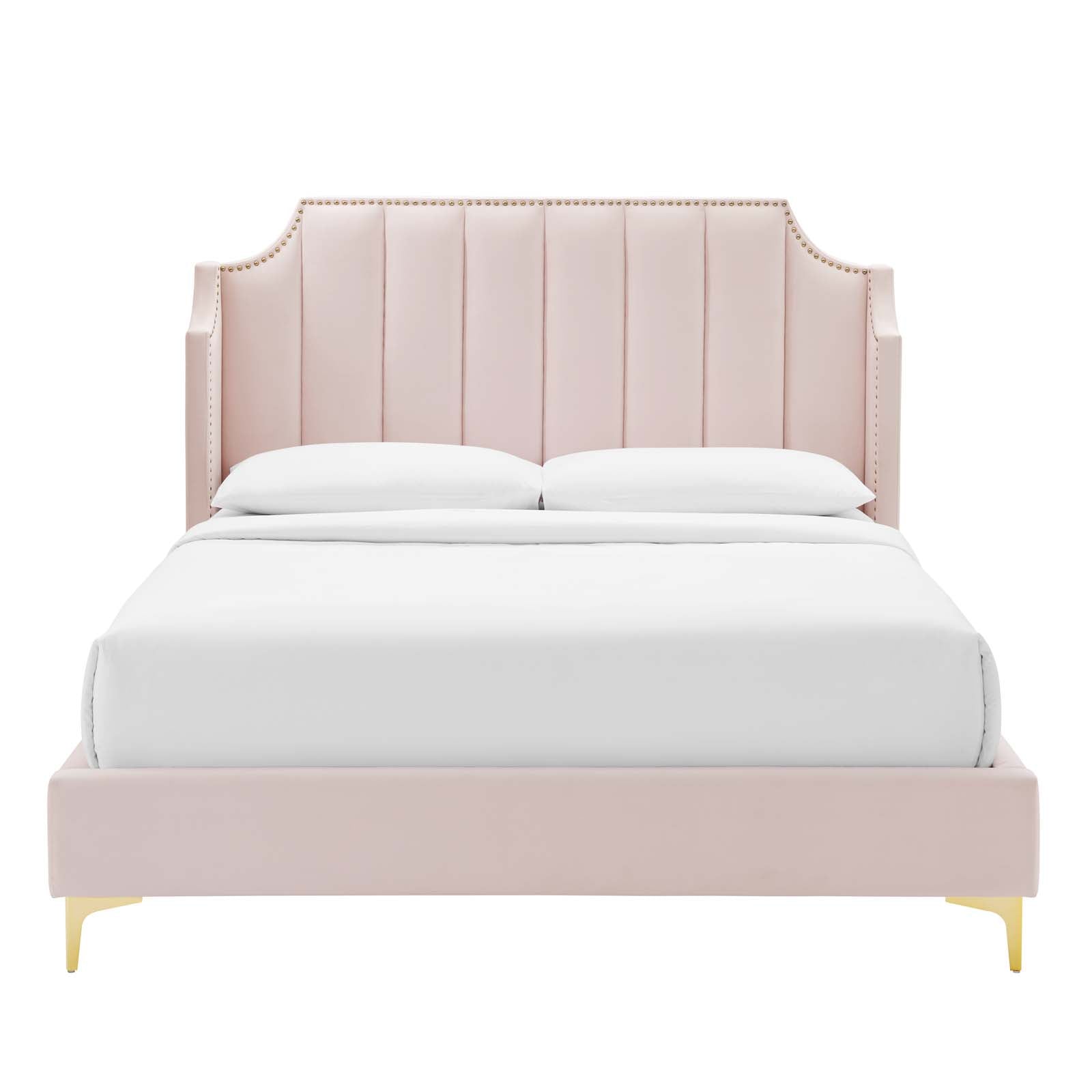 Daniella Performance Velvet Platform Bed By HouseBean