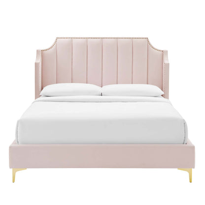 Daniella Performance Velvet Platform Bed By HouseBean