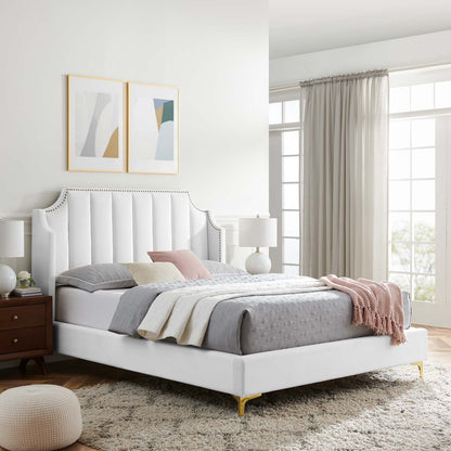 Daniella Performance Velvet Platform Bed By HouseBean