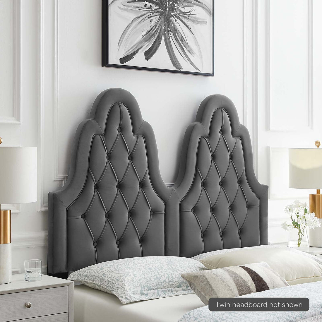 Augustine Tufted Performance Velvet Headboard By HouseBean