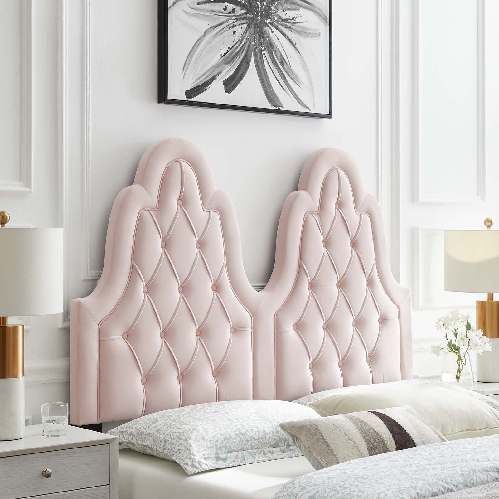 Augustine Tufted Performance Velvet Headboard By HouseBean