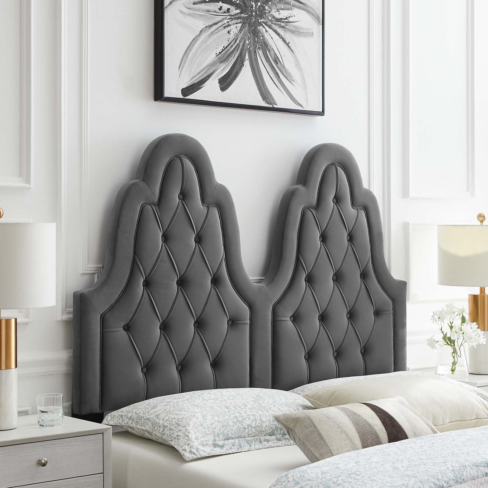 Augustine Tufted Performance Velvet Headboard By HouseBean