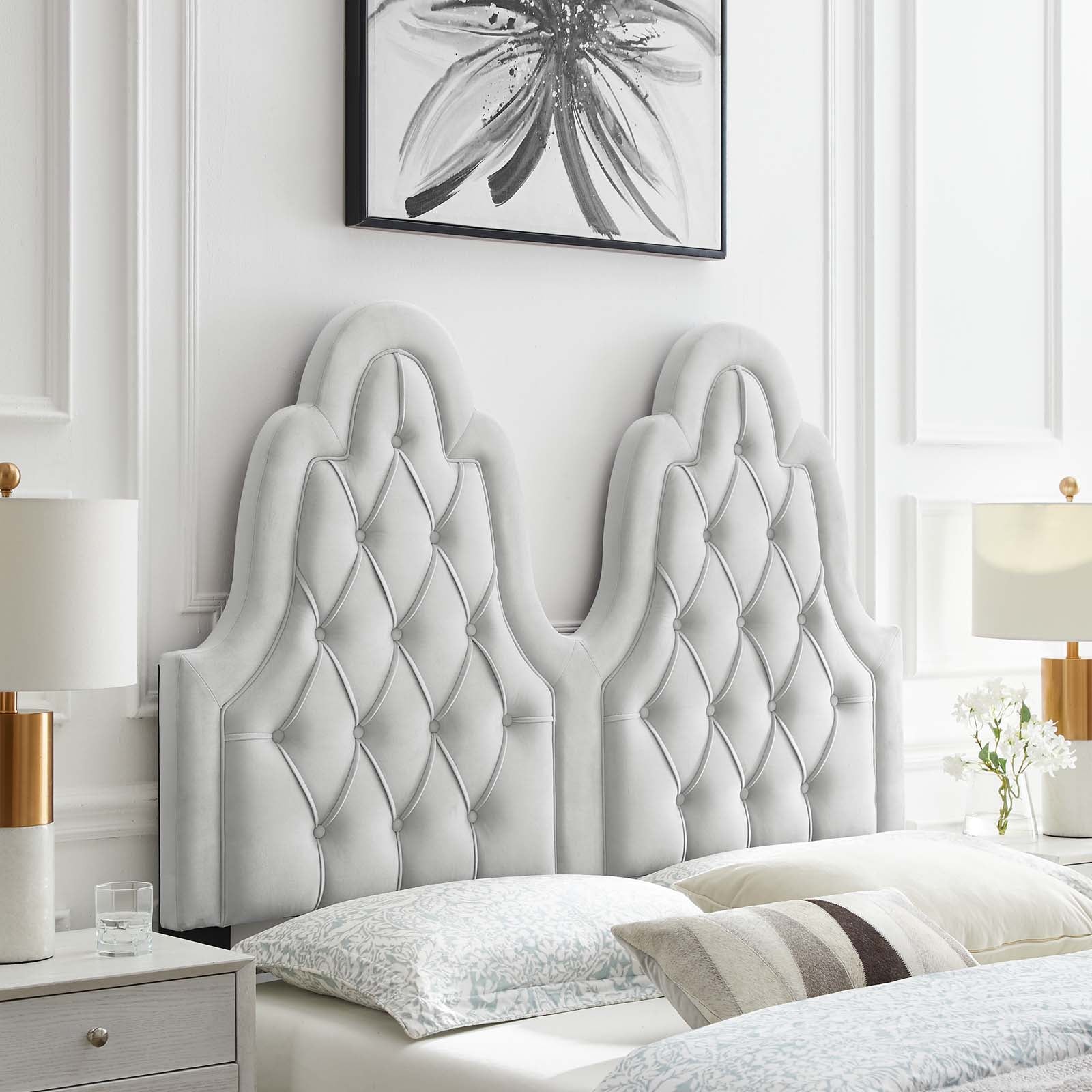 Augustine Tufted Performance Velvet Headboard By HouseBean