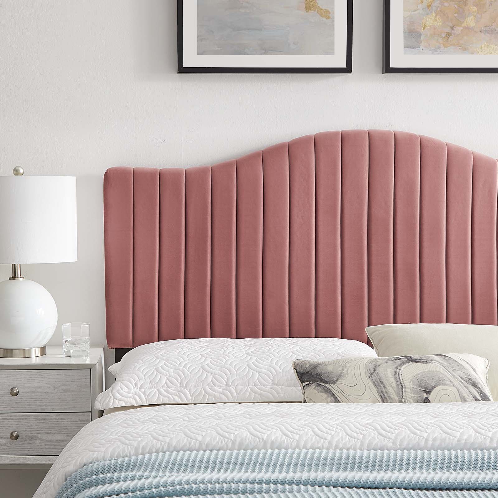 Brielle Channel Tufted Performance Velvet Headboard By HouseBean