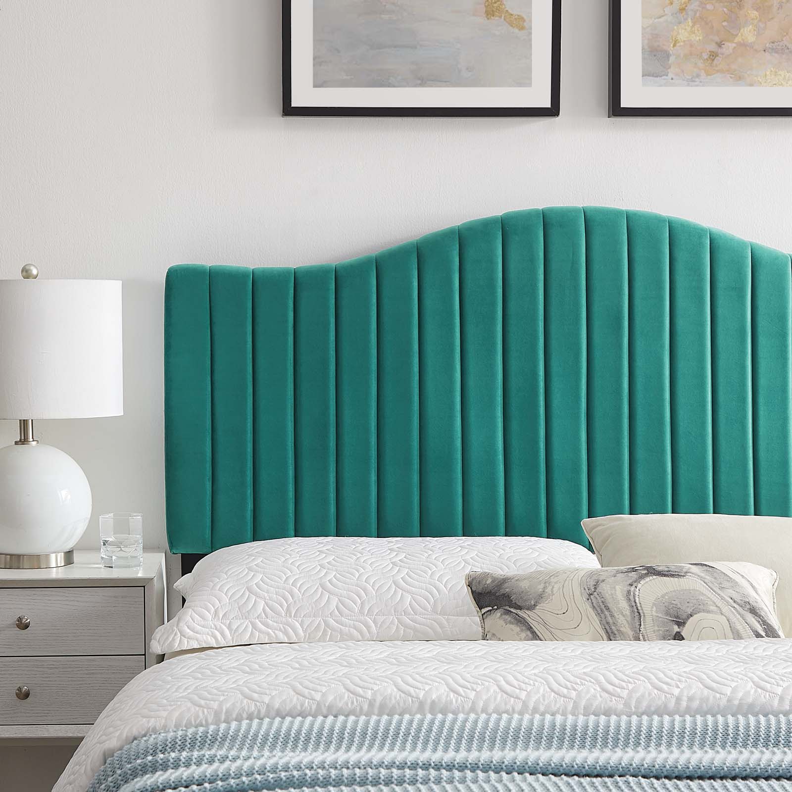 Brielle Channel Tufted Performance Velvet Headboard By HouseBean