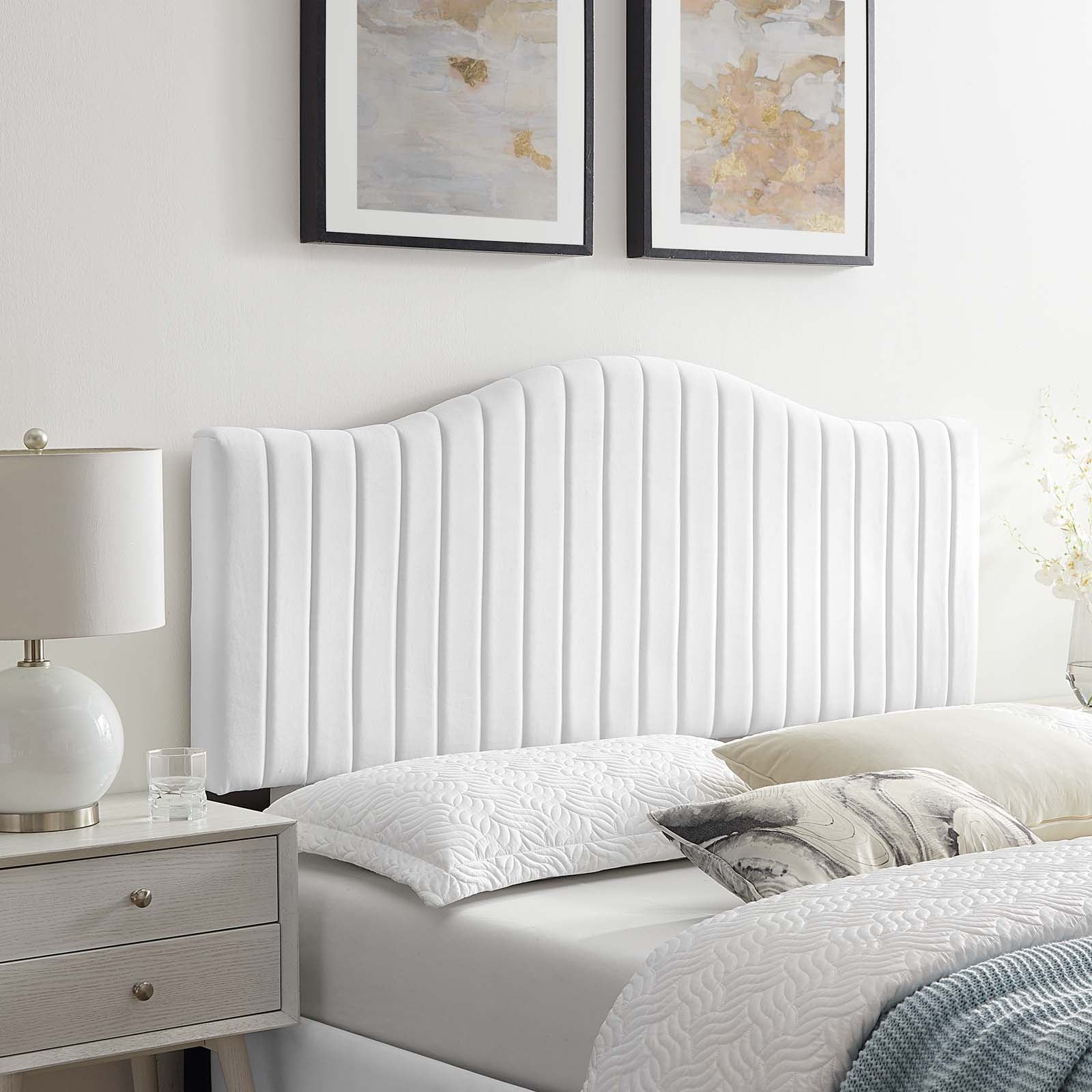 Brielle Channel Tufted Performance Velvet Headboard By HouseBean