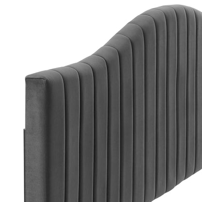 Brielle Channel Tufted Performance Velvet Headboard By HouseBean