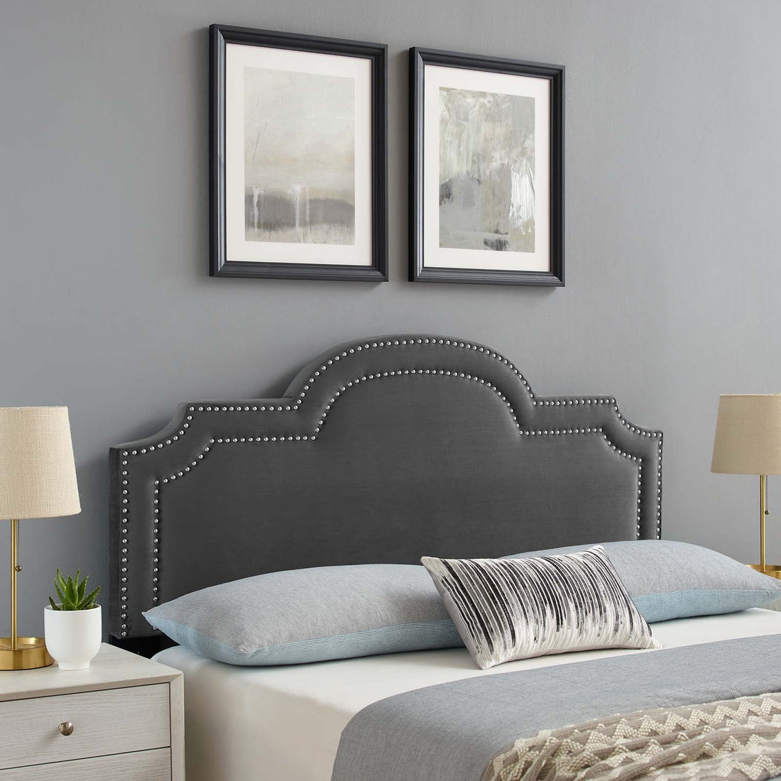 Belinda Performance Velvet Headboard By HouseBean