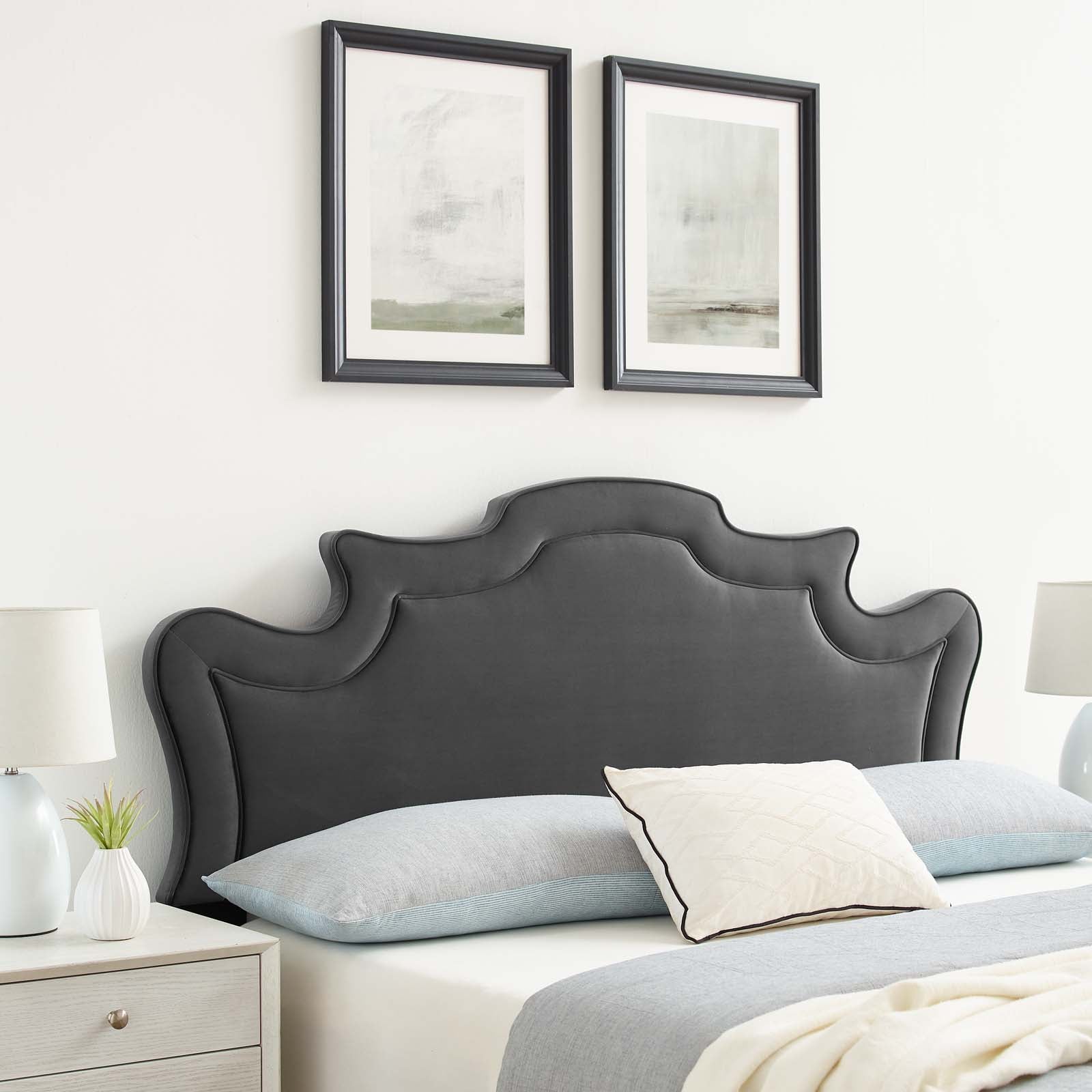 Evangeline Performance Velvet Headboard By HouseBean