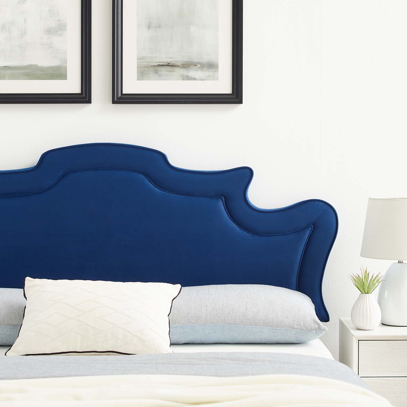 Evangeline Performance Velvet Headboard By HouseBean