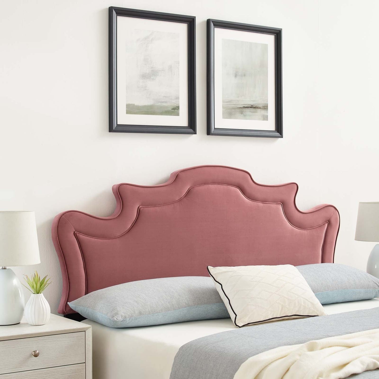 Evangeline Performance Velvet Headboard By HouseBean