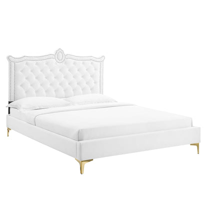 Clara Performance Velvet Queen Platform Bed by Modway