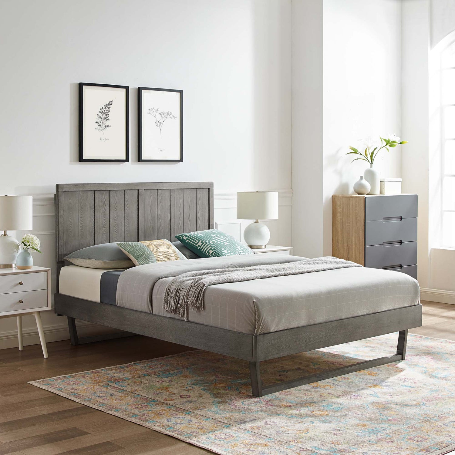 Alana Wood Platform Bed With Angular Frame by Modway