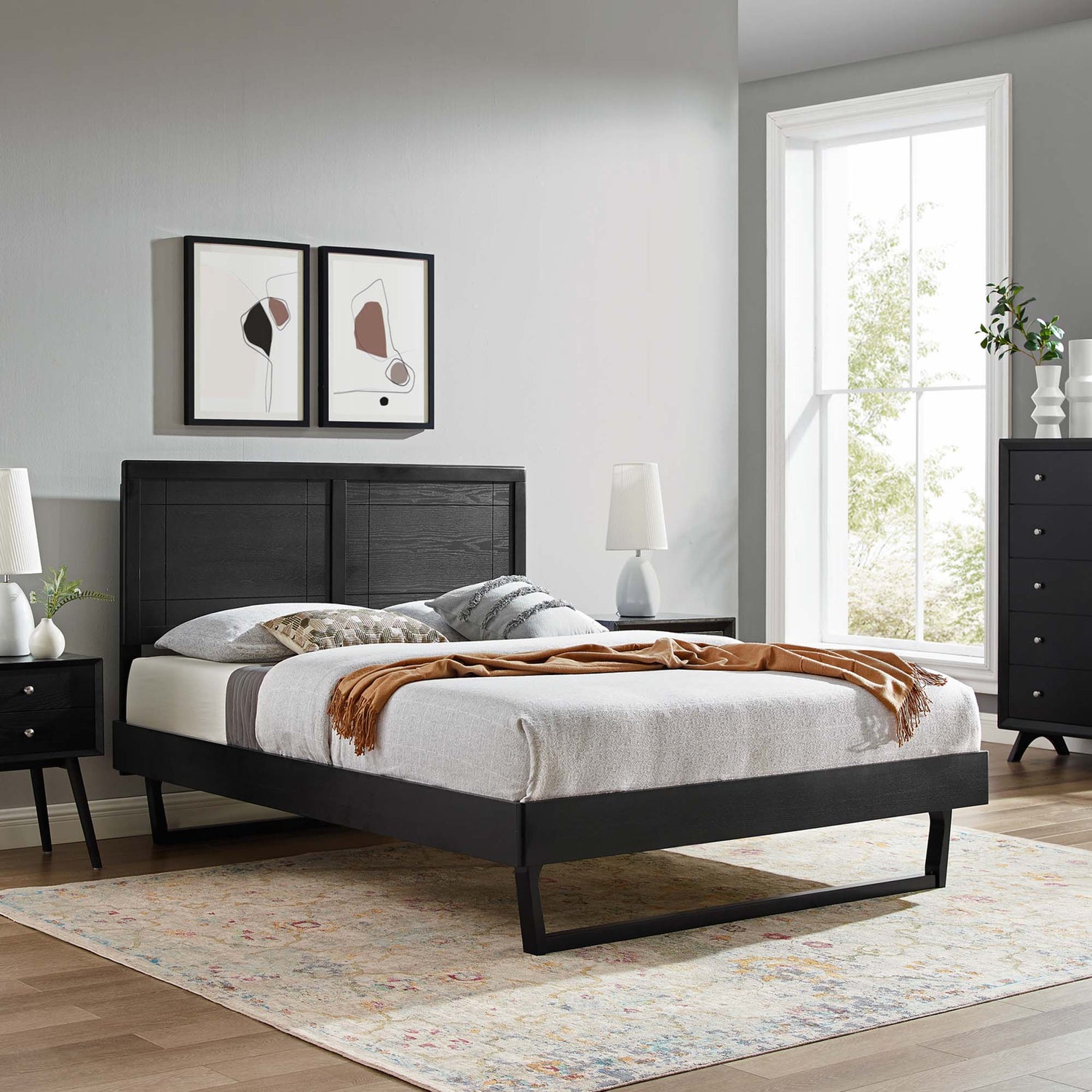 Marlee Wood Platform Bed With Angular Frame by Modway