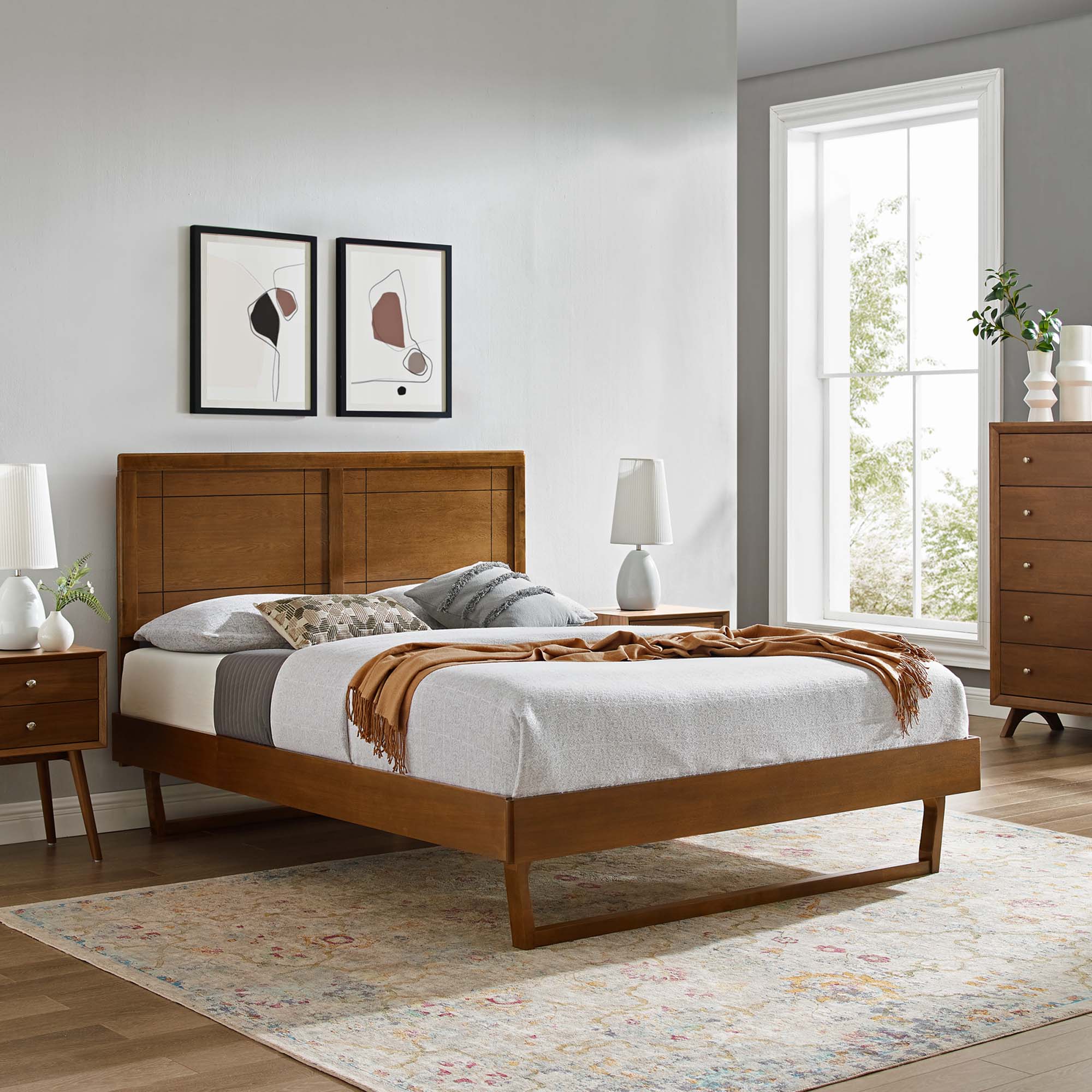 Marlee Wood Platform Bed With Angular Frame by Modway