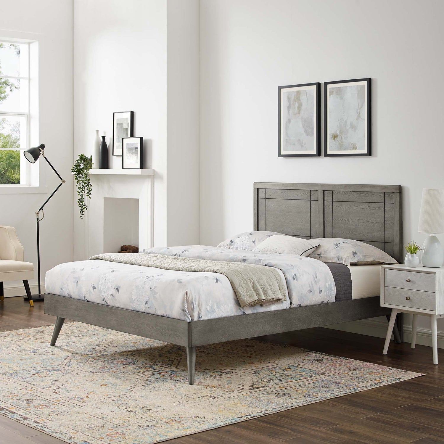 Marlee Wood Platform Bed With Splayed Legs by Modway