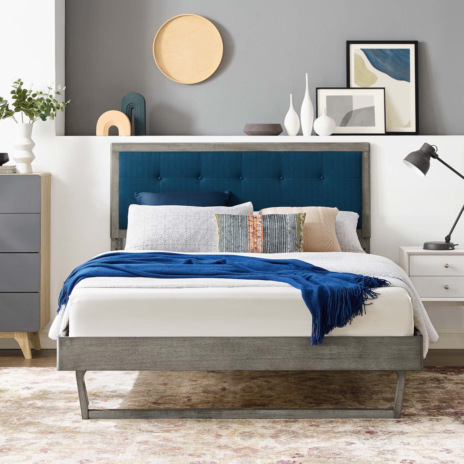 Willow Wood Platform Bed With Angular Frame by Modway