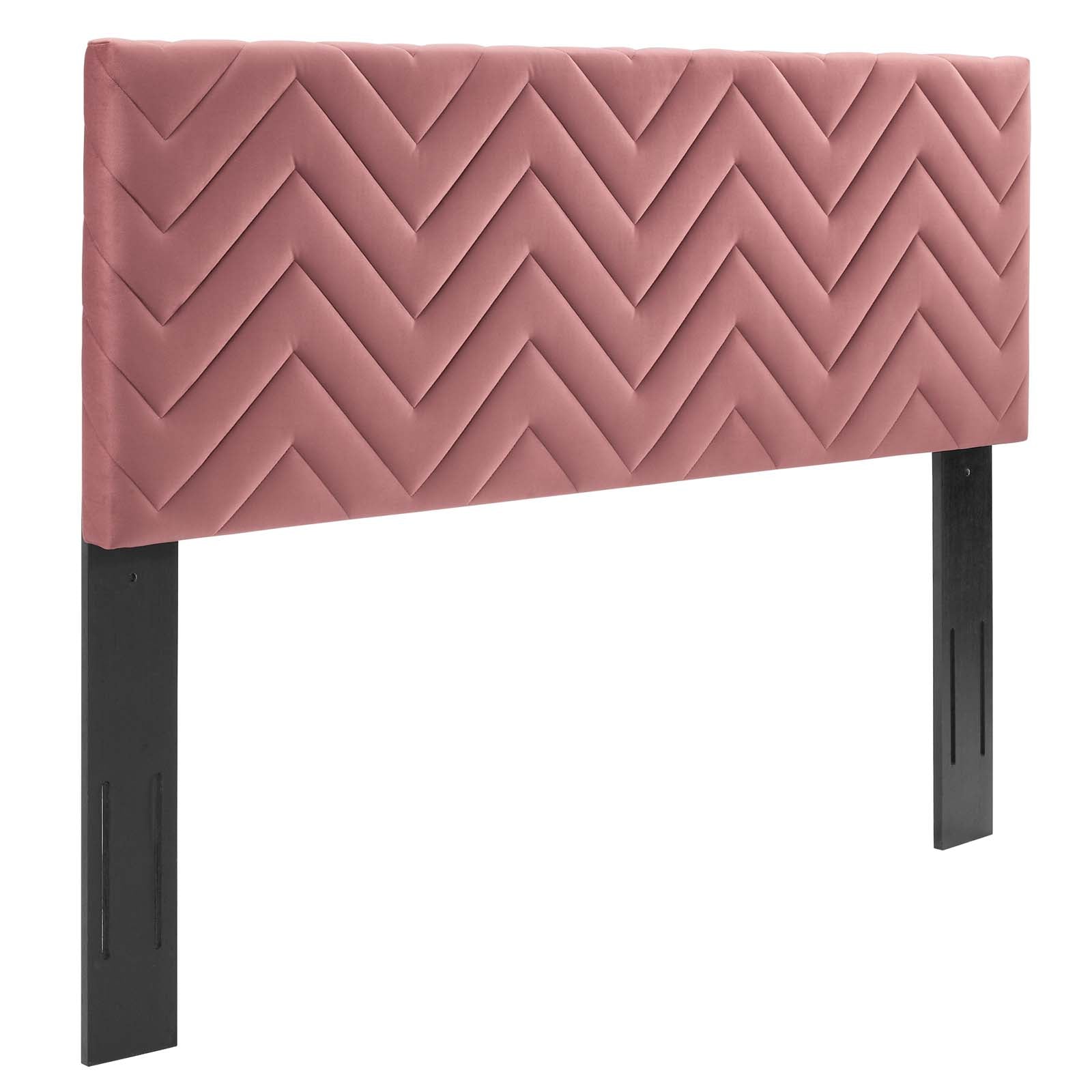 Mercy Chevron Tufted Performance Velvet Headboard By HouseBean