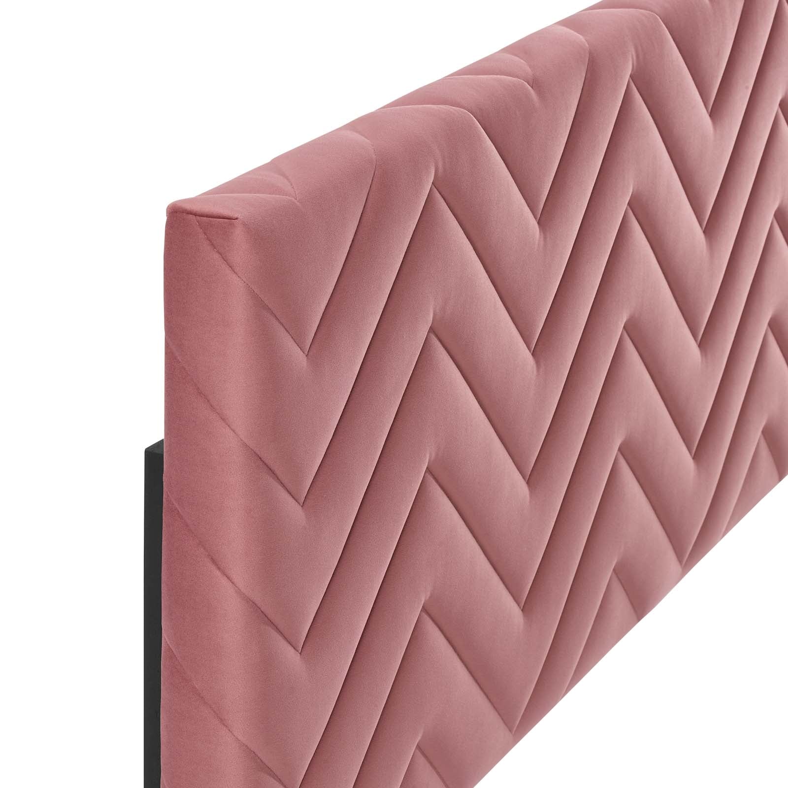 Mercy Chevron Tufted Performance Velvet Headboard By HouseBean