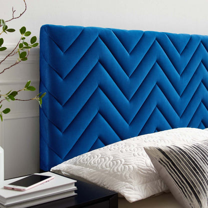 Mercy Chevron Tufted Performance Velvet Headboard By HouseBean