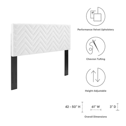 Mercy Chevron Tufted Performance Velvet Headboard By HouseBean