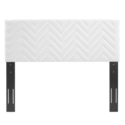 Mercy Chevron Tufted Performance Velvet Headboard By HouseBean