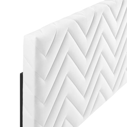 Mercy Chevron Tufted Performance Velvet Headboard By HouseBean