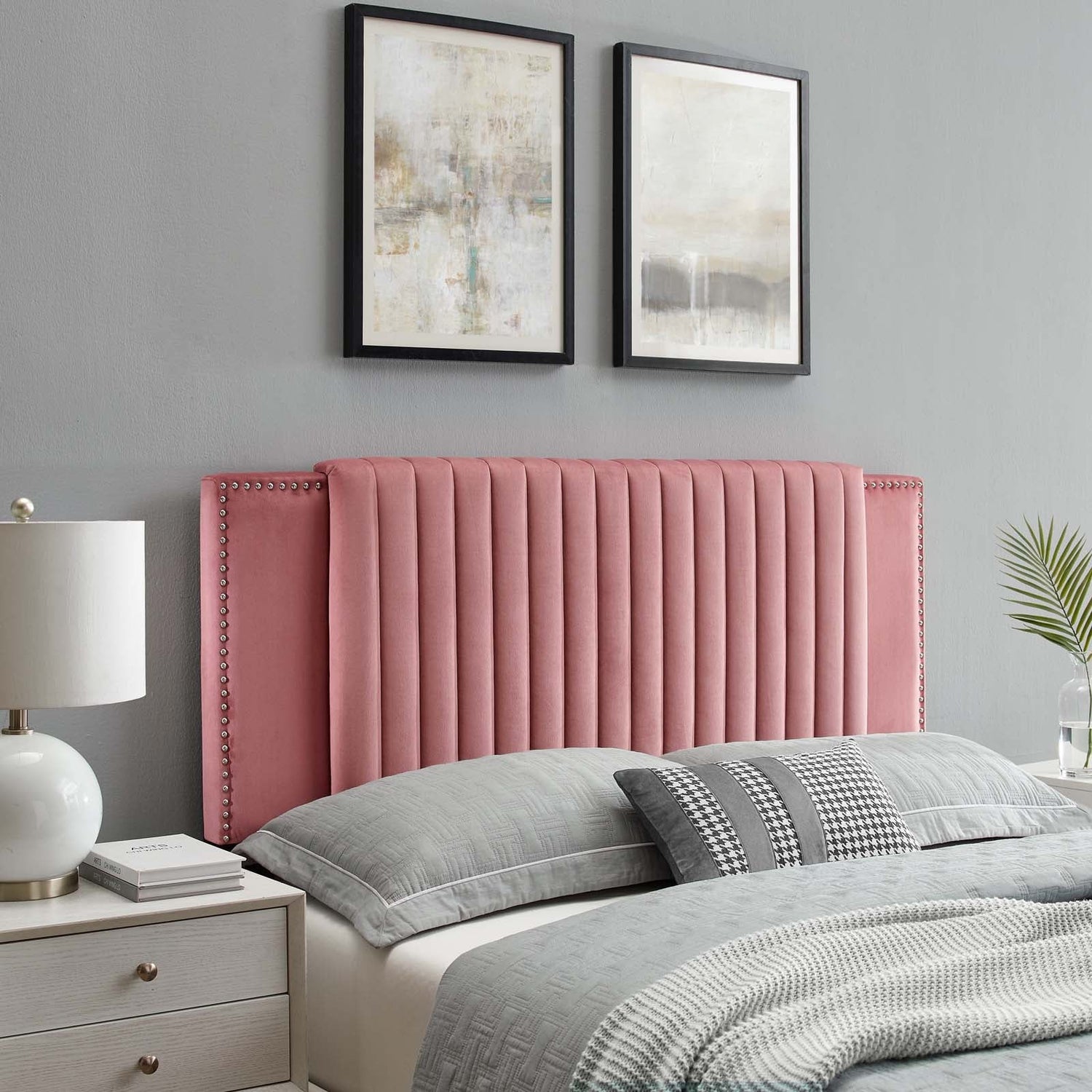 Felicity Channel Tufted Performance Velvet Headboard By HouseBean