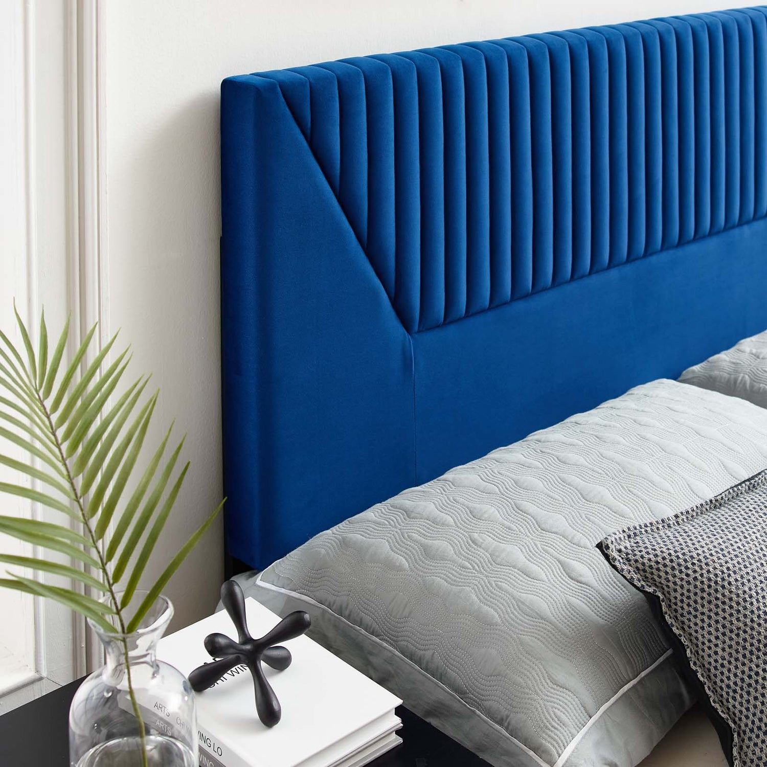 Patience Channel Tufted Performance Velvet Headboard By HouseBean