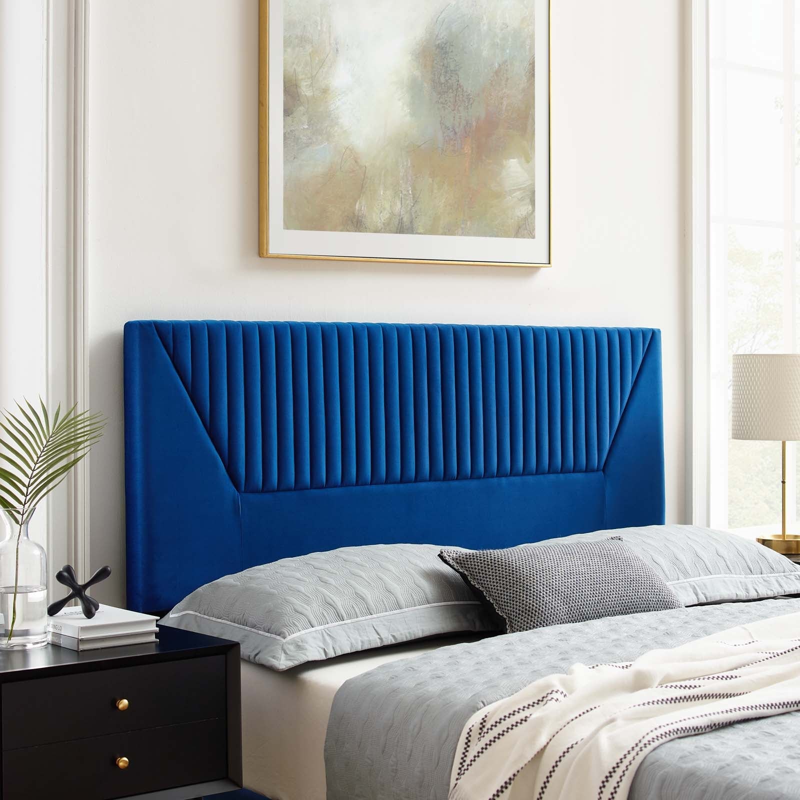 Patience Channel Tufted Performance Velvet Headboard By HouseBean