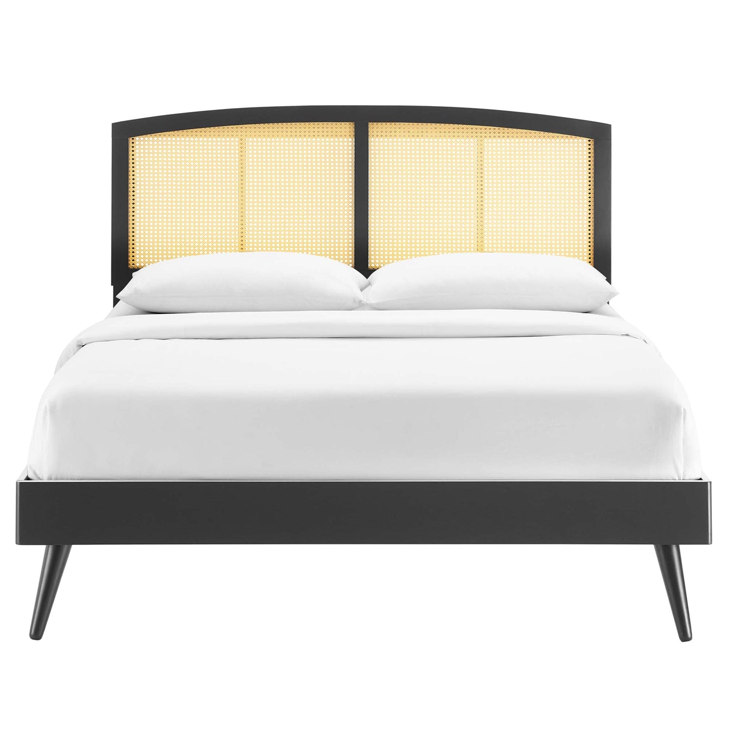 Sierra Cane and Wood Platform Bed With Splayed Legs by Modway