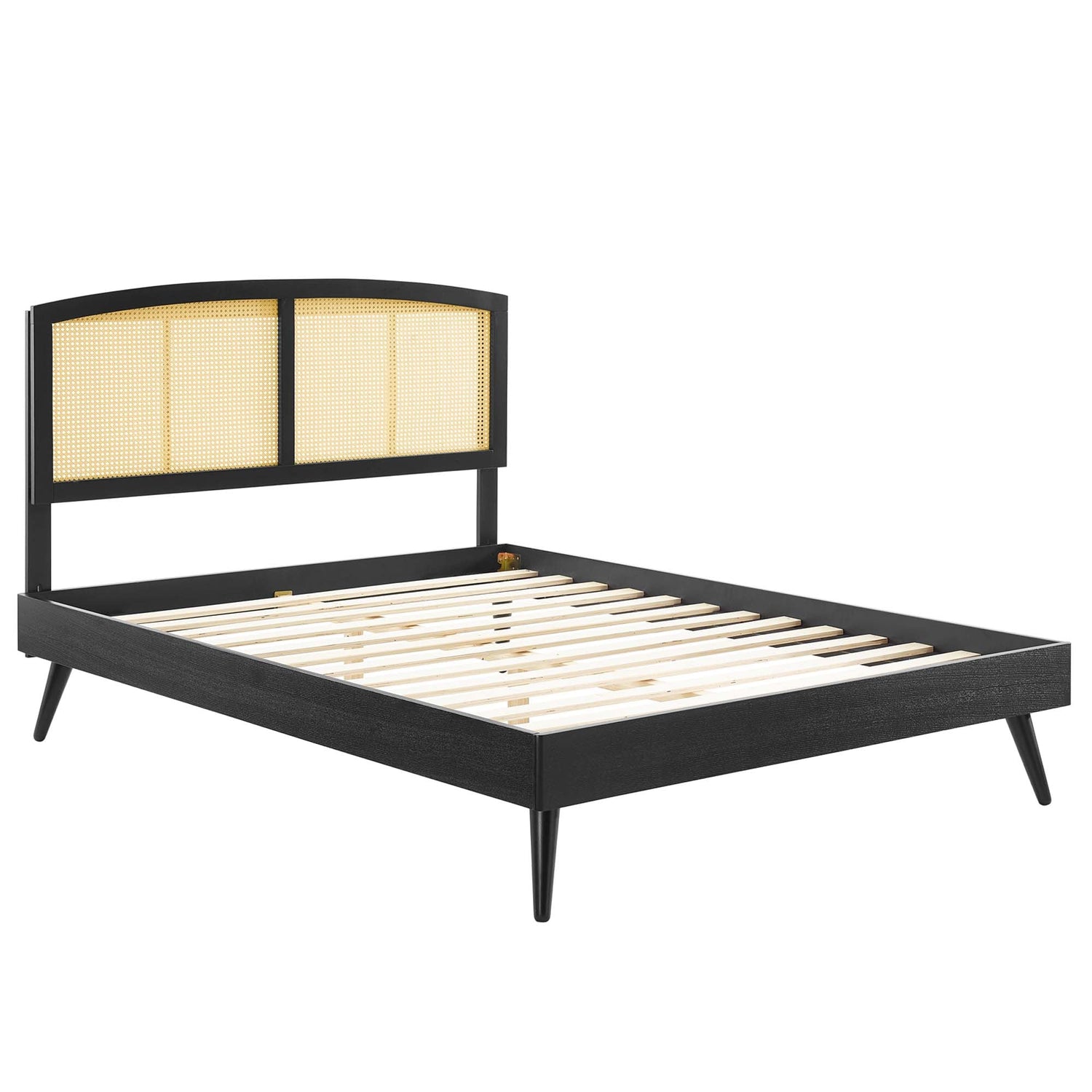 Sierra Cane and Wood Platform Bed With Splayed Legs by Modway