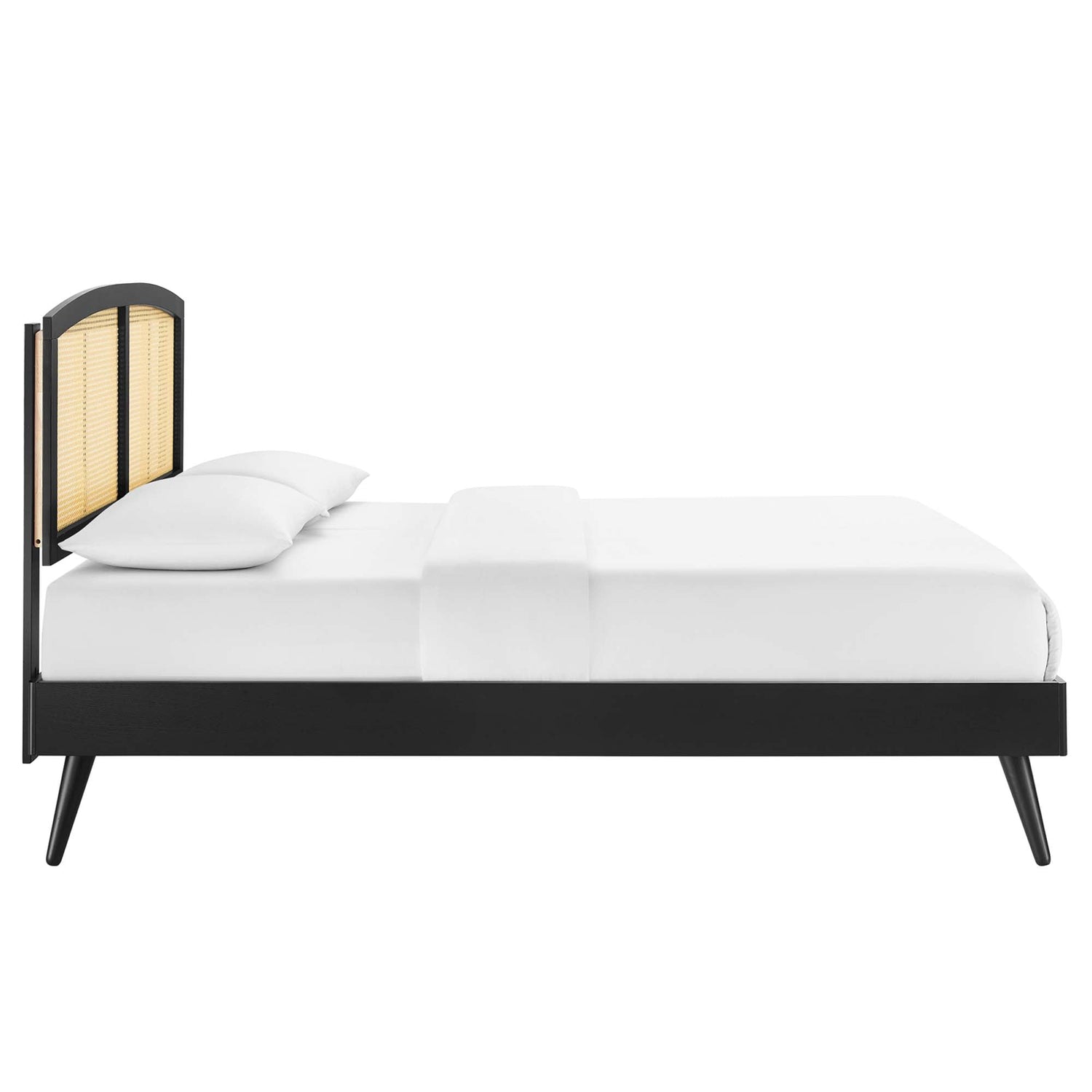 Sierra Cane and Wood Platform Bed With Splayed Legs by Modway