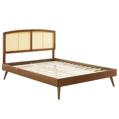 Sierra Cane and Wood Platform Bed With Splayed Legs by Modway