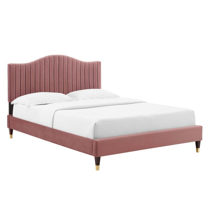 Juniper Channel Tufted Performance Velvet Platform Bed by Modway