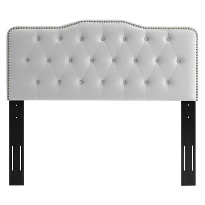Amber Performance Velvet Platform Bed With Black Wood Legs by Modway