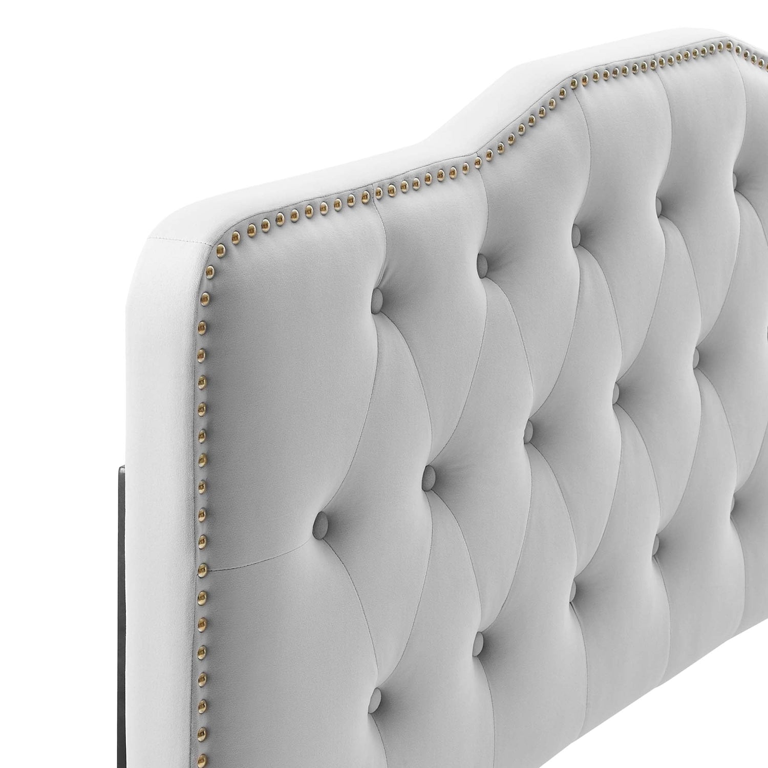 Amber Performance Velvet Platform Bed With Black Wood Legs by Modway