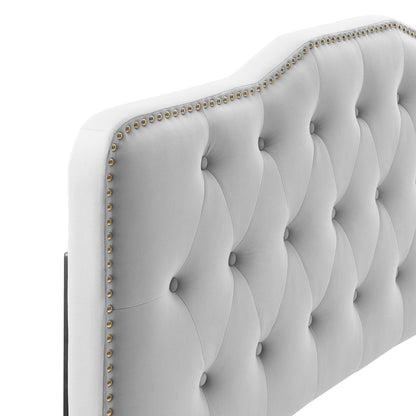Amber Performance Velvet Platform Bed With Black Wood Legs by Modway