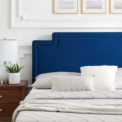 Liva Performance Velvet Bed With Wood and Gold Legs by Modway