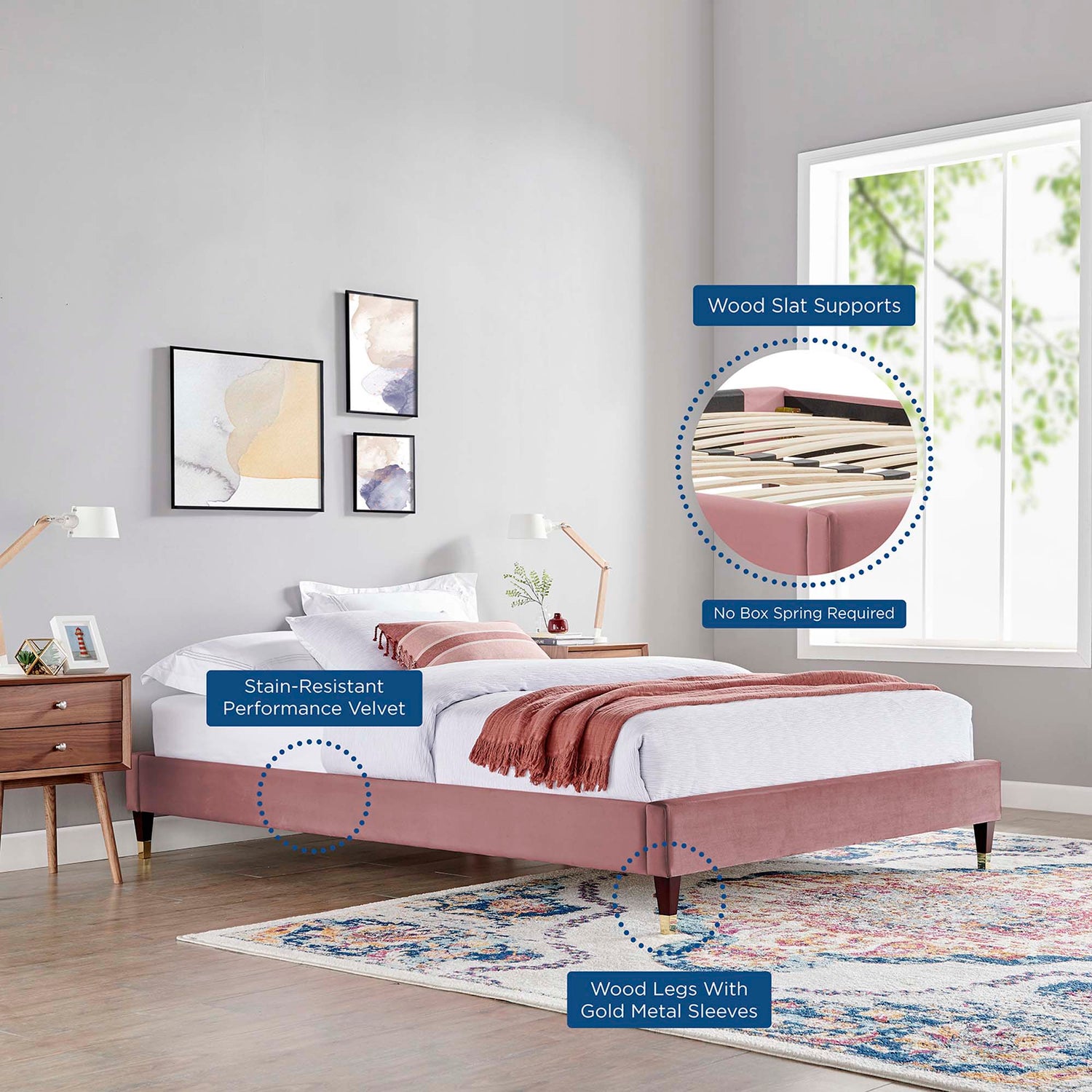 Aviana Performance Velvet Bed by Modway