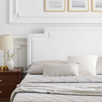 Liva Performance Velvet Bed With Wood and Gold Legs by Modway