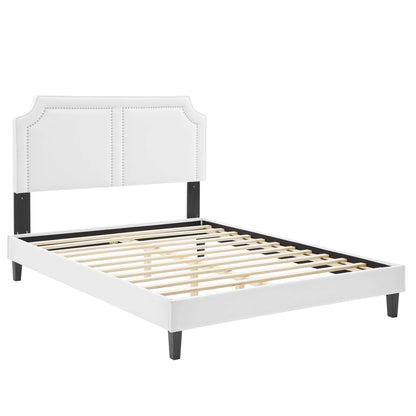 Novi Performance Velvet Bed With Black Wood Legs by Modway