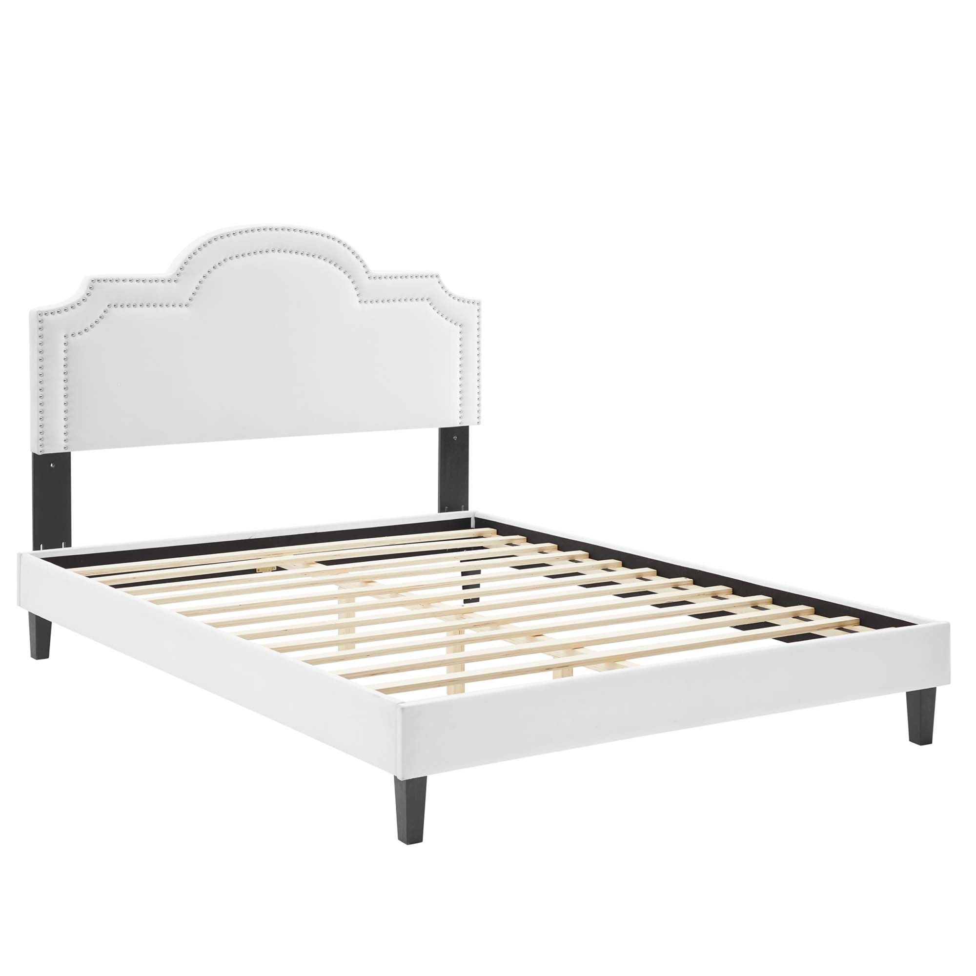 Aviana Performance Velvet Bed With Black Wood Legs by Modway