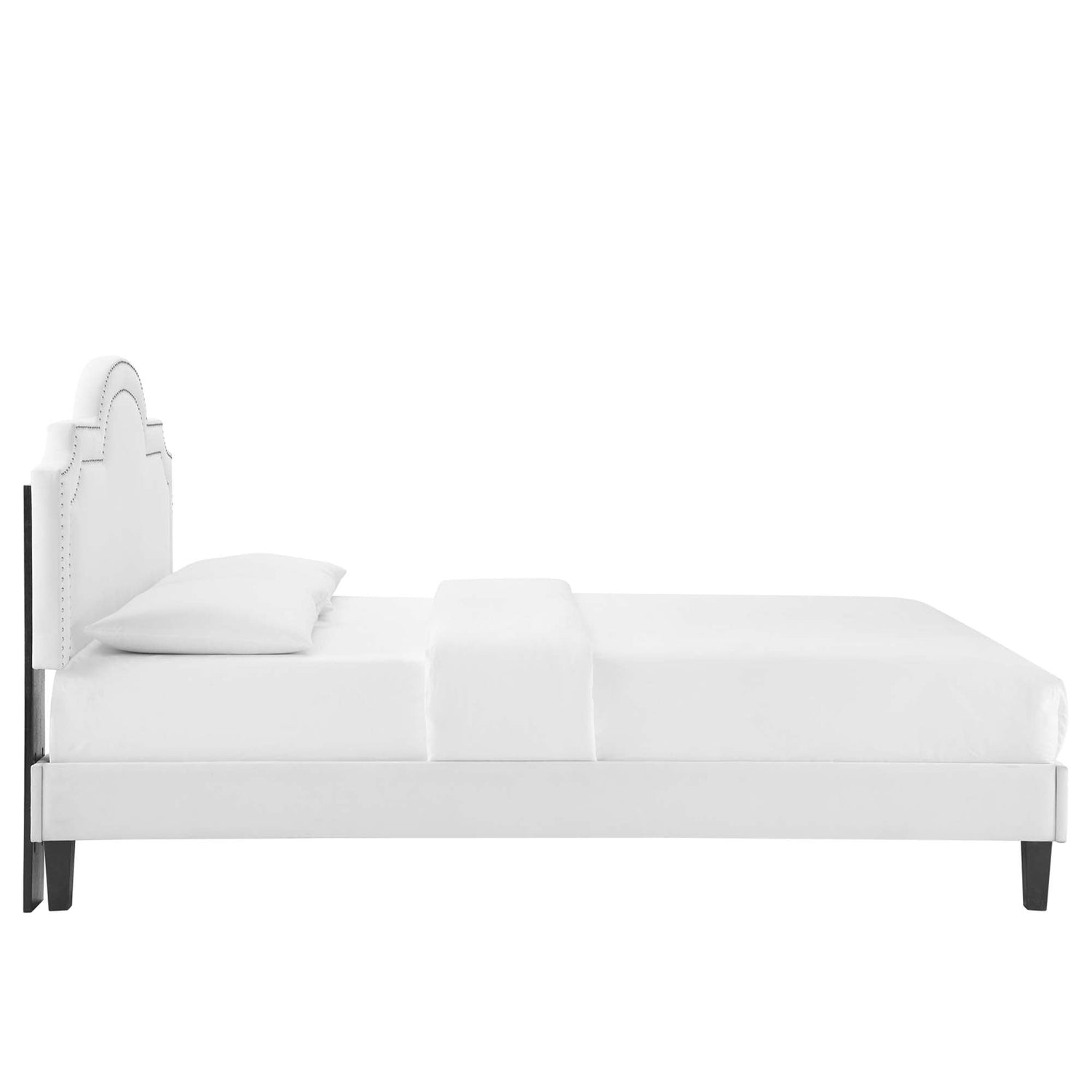 Aviana Performance Velvet Bed With Black Wood Legs by Modway