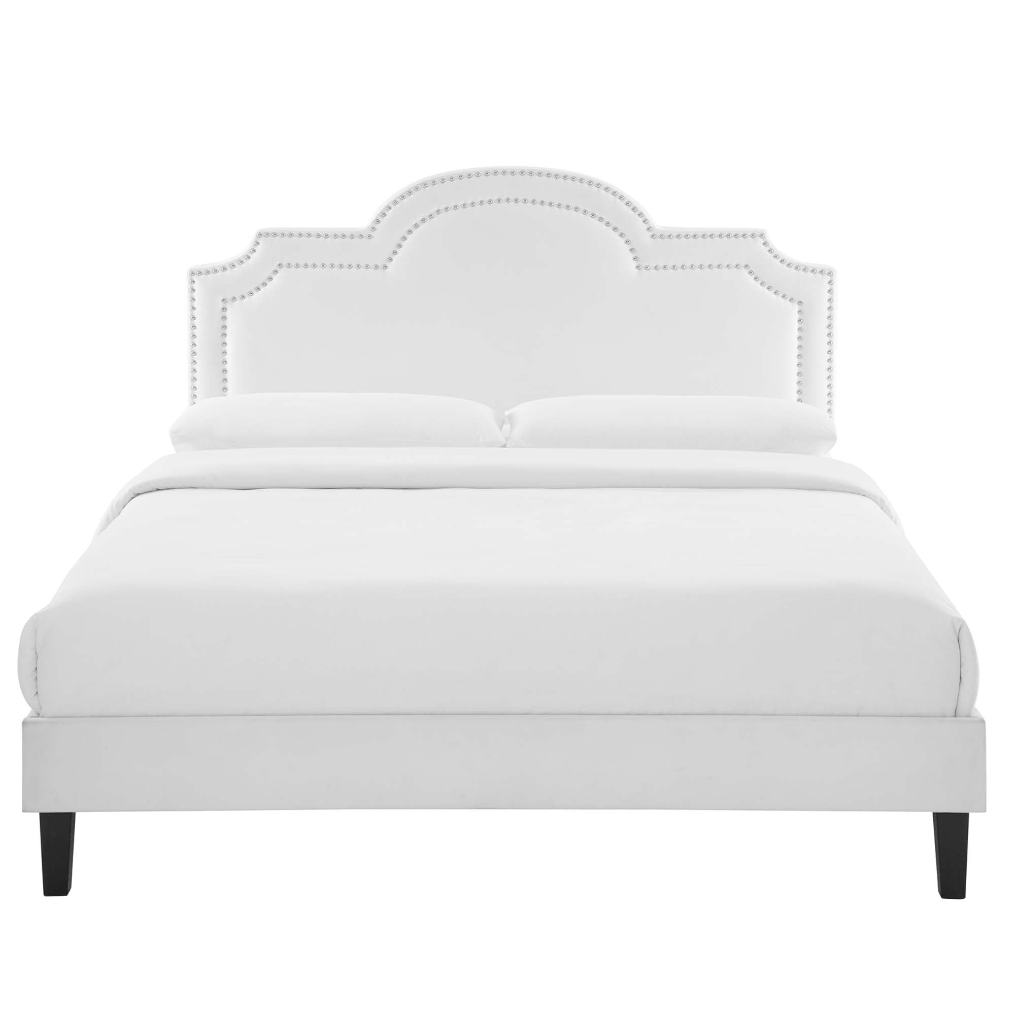 Aviana Performance Velvet Bed With Black Wood Legs by Modway