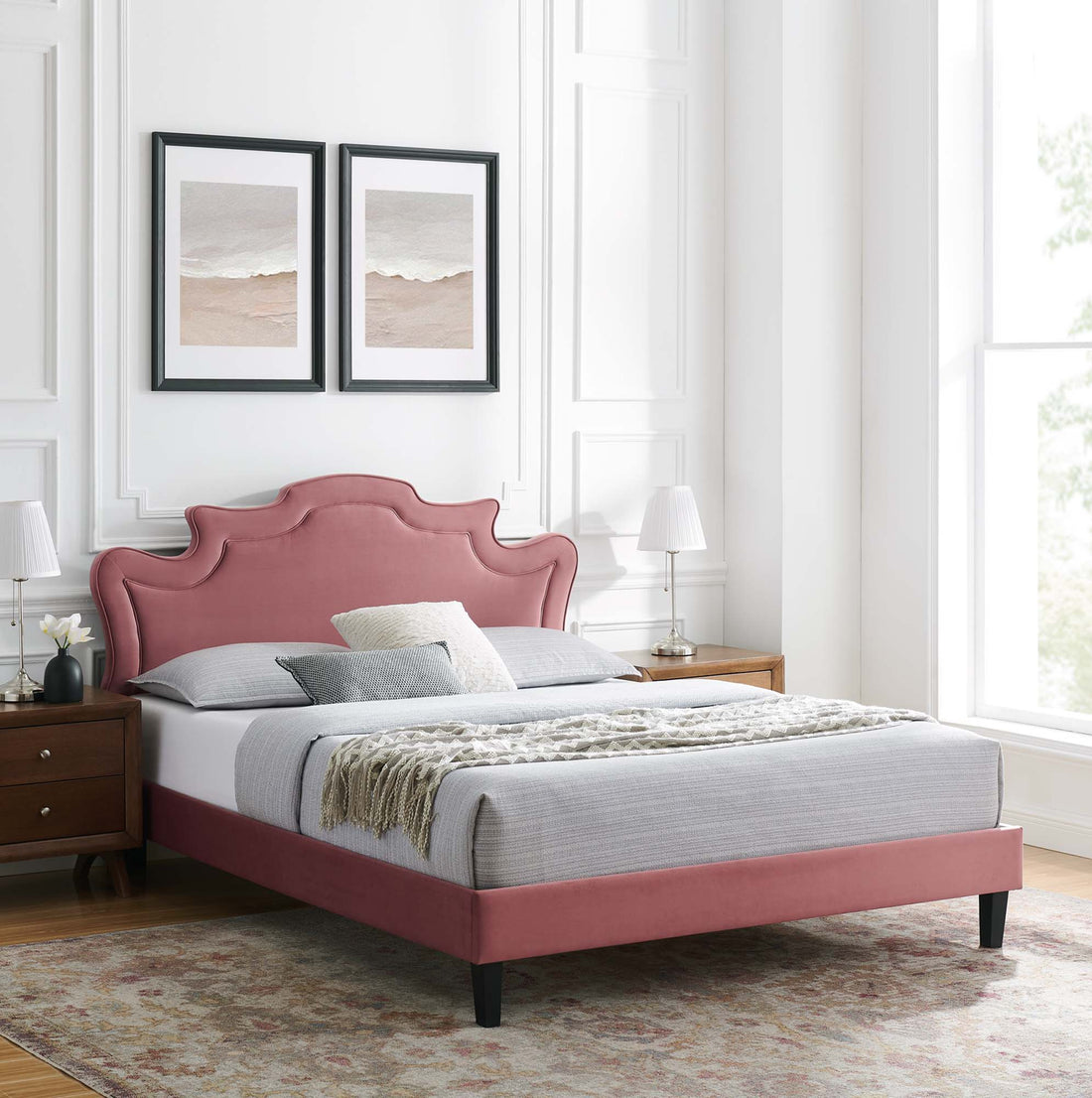 Neena Performance Velvet Bed by Modway